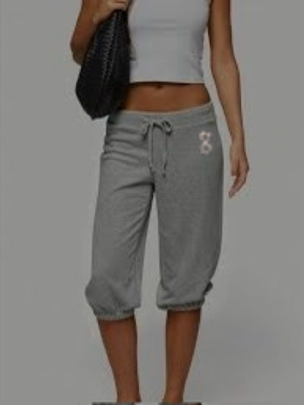 MOSSIMO SUPPLY CO SIZE XL~GRAY SPORTY PANTS DRAWSTRING CAPRIS SWEATPANTS